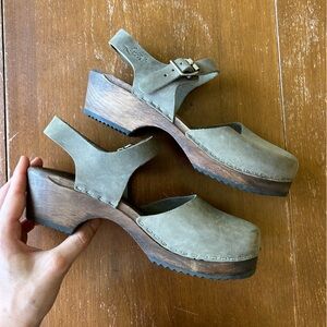 Lotta’s from Stockholm Olive Oiled Nubuck Clogs